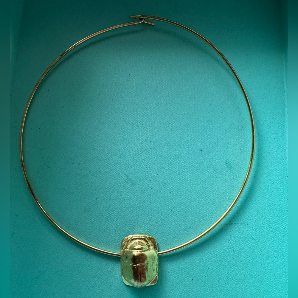 VTG RARE Metropolitan Museum Art MMA Egyptian Gold Tone Sterling Wire Scarab